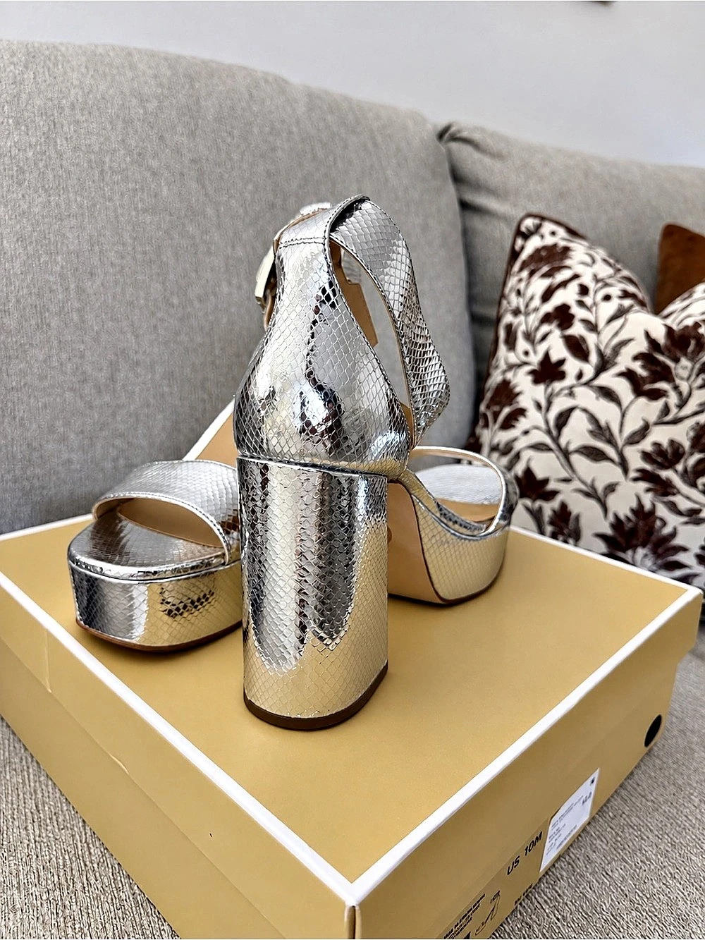 Michael Kors Silver Platform Heels US 10M Like New